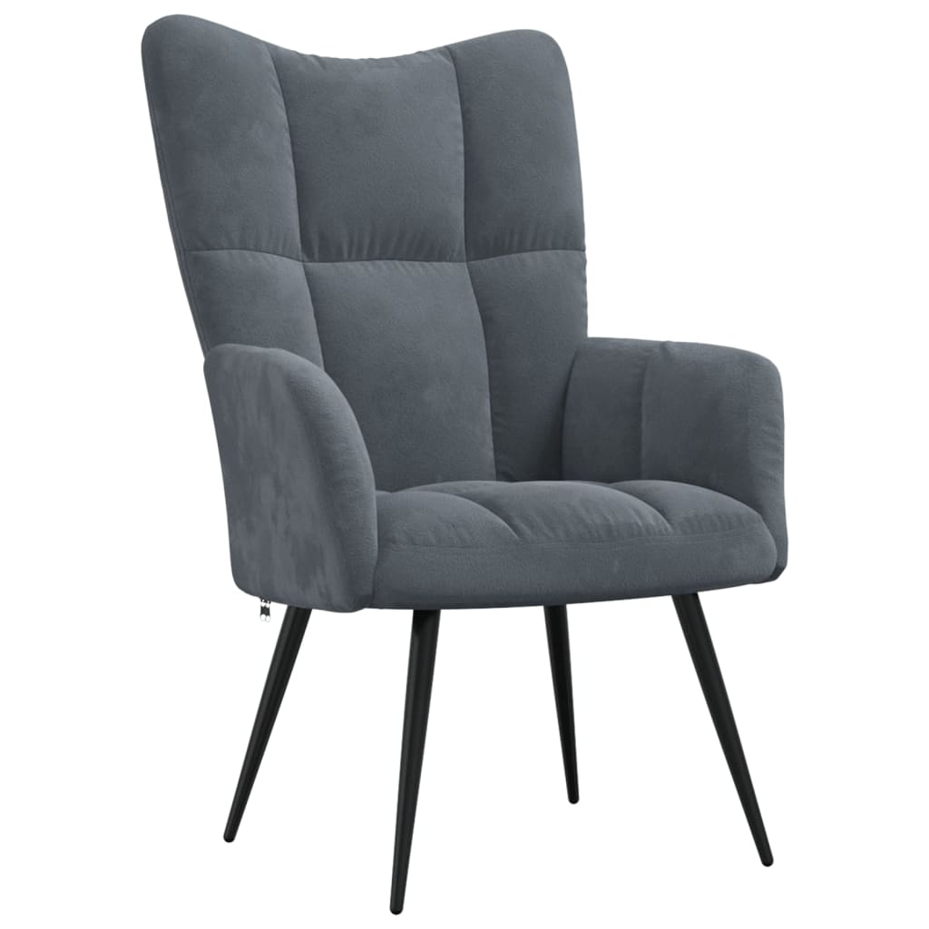 Relaxstoel fluweel donkergrijs is nu te koop bij PeponiXL, paradijselijk wonen!