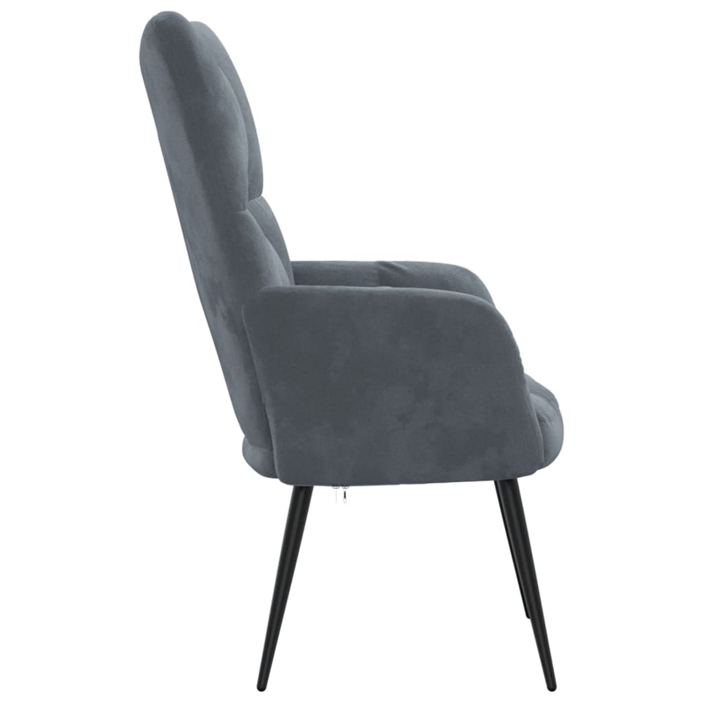 Relaxstoel fluweel donkergrijs is nu te koop bij PeponiXL, paradijselijk wonen!