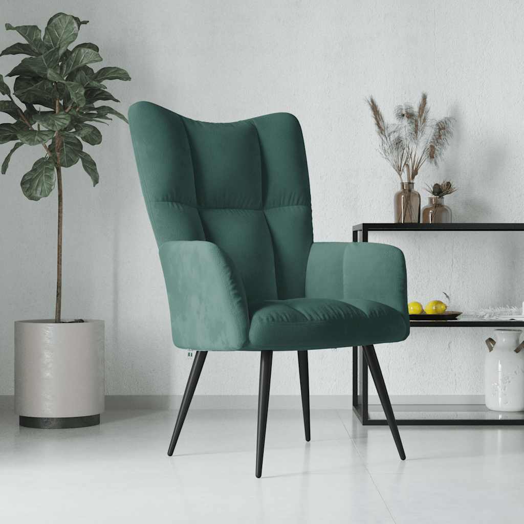 Relaxstoel fluweel donkergoen is nu te koop bij PeponiXL, paradijselijk wonen!