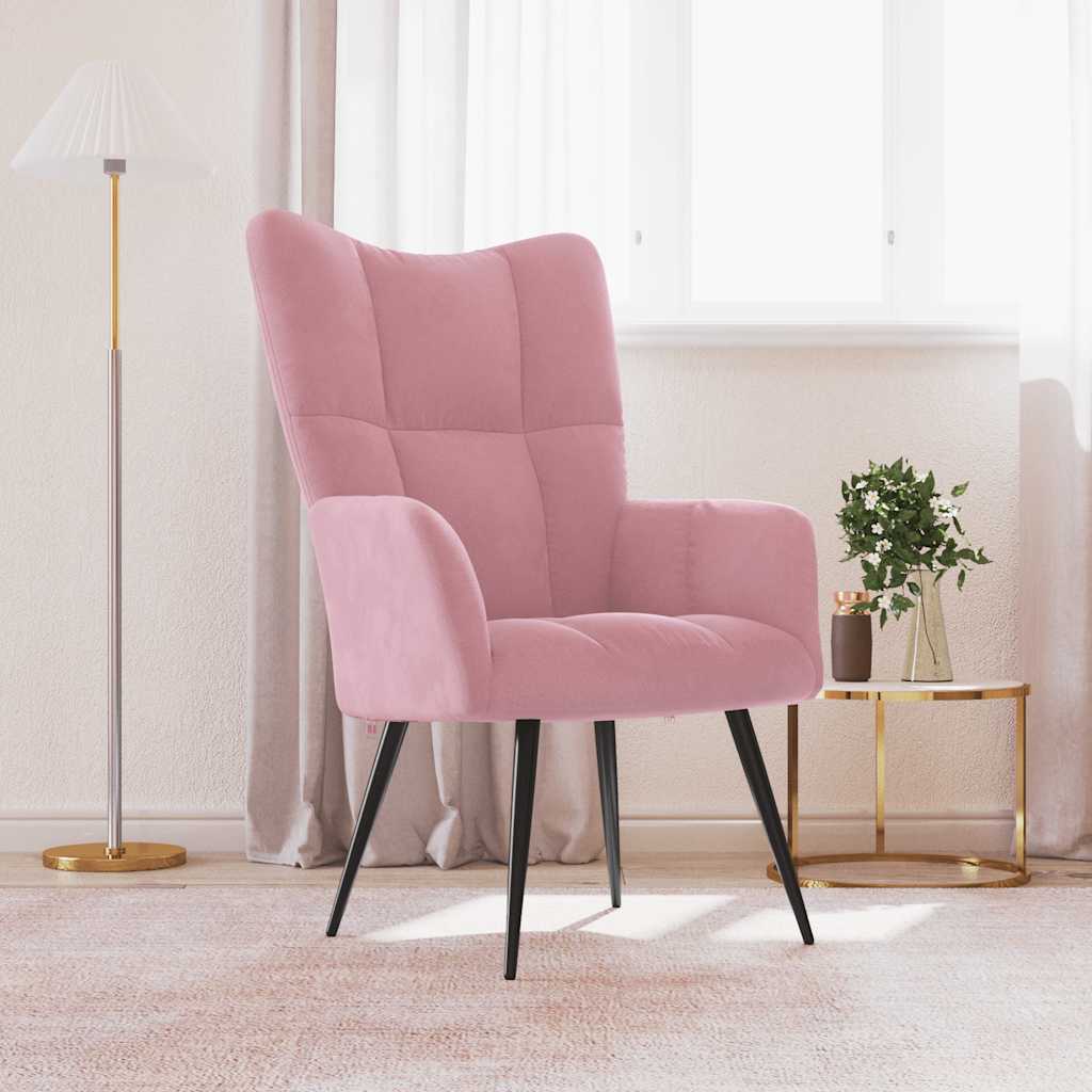 Relaxstoel fluweel roze is nu te koop bij PeponiXL, paradijselijk wonen!