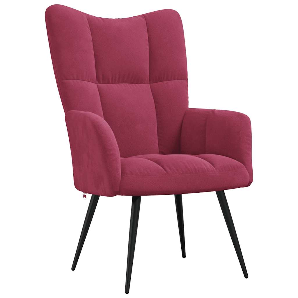 Relaxstoel fluweel wijnrood is nu te koop bij PeponiXL, paradijselijk wonen!