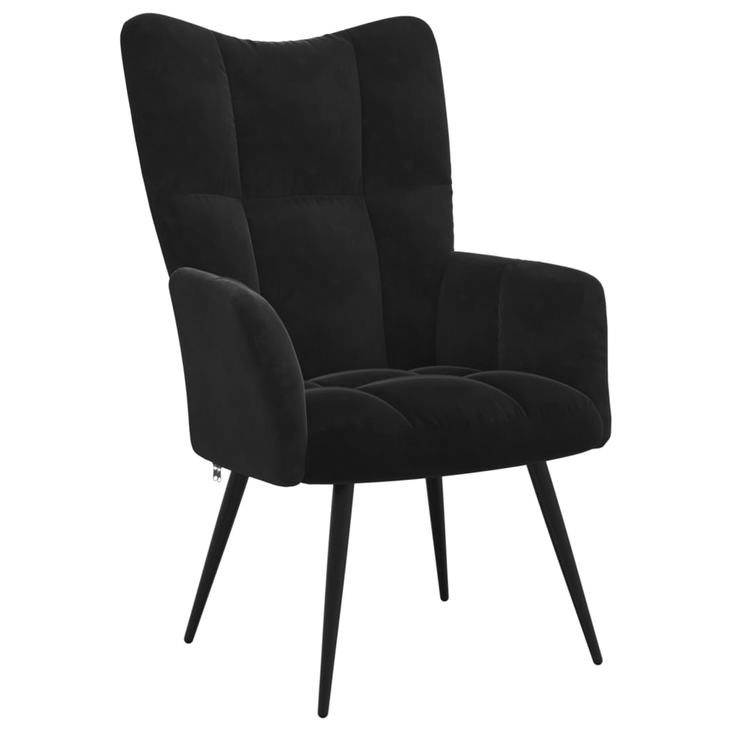 Relaxstoel fluweel zwart is nu te koop bij PeponiXL, paradijselijk wonen!