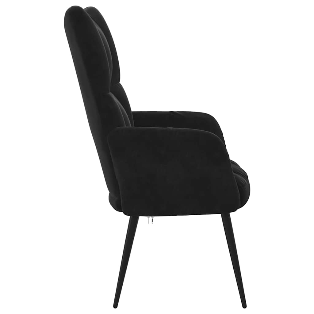 Relaxstoel fluweel zwart is nu te koop bij PeponiXL, paradijselijk wonen!