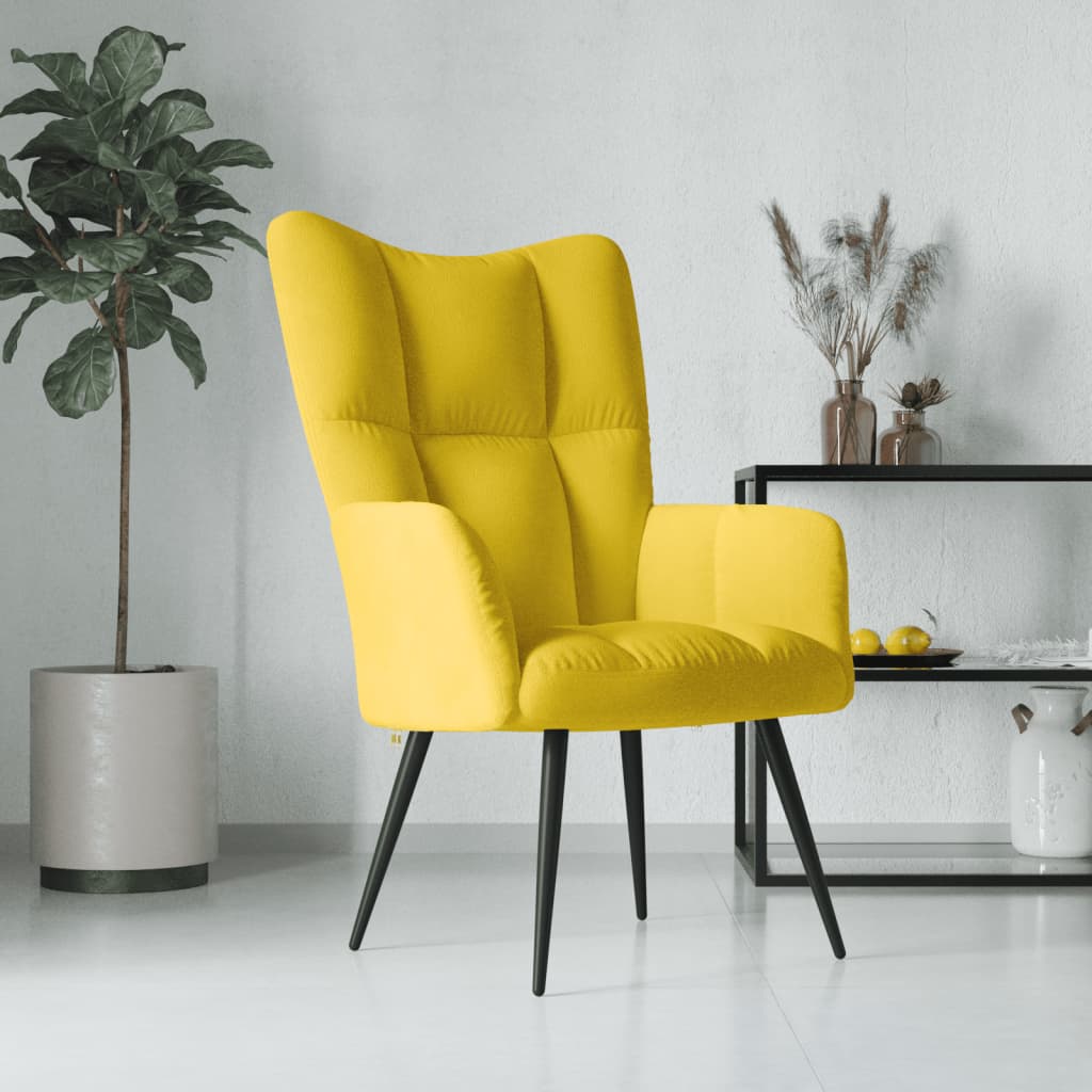 Relaxstoel fluweel mosterdgeel is nu te koop bij PeponiXL, paradijselijk wonen!