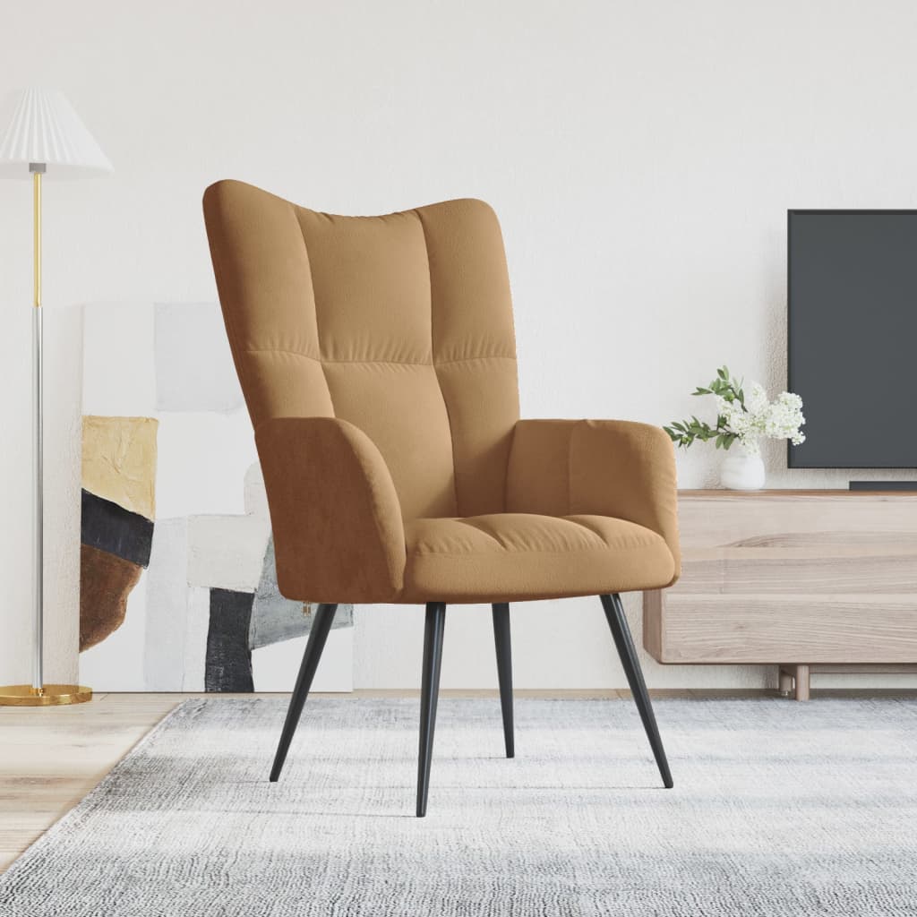 Relaxstoel fluweel bruin is nu te koop bij PeponiXL, paradijselijk wonen!