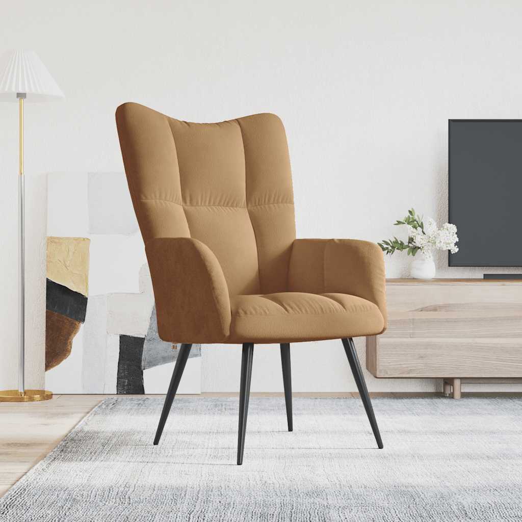 Relaxstoel fluweel bruin is nu te koop bij PeponiXL, paradijselijk wonen!