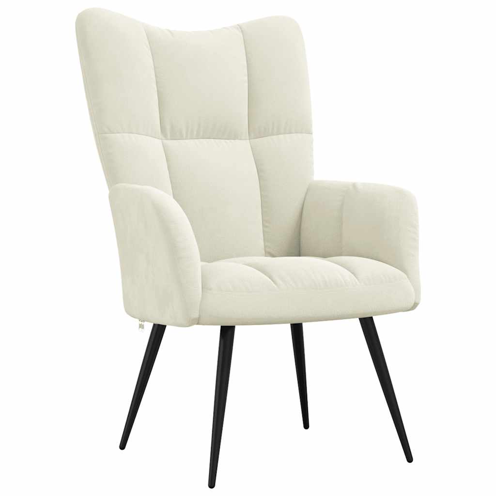 Relaxstoel fluweel crèmewit is nu te koop bij PeponiXL, paradijselijk wonen!