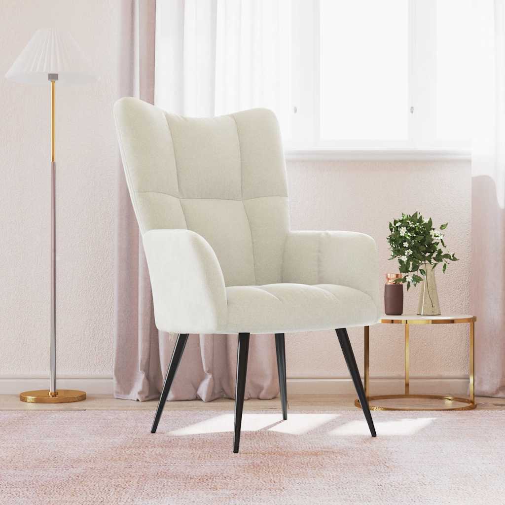Relaxstoel fluweel crèmewit is nu te koop bij PeponiXL, paradijselijk wonen!