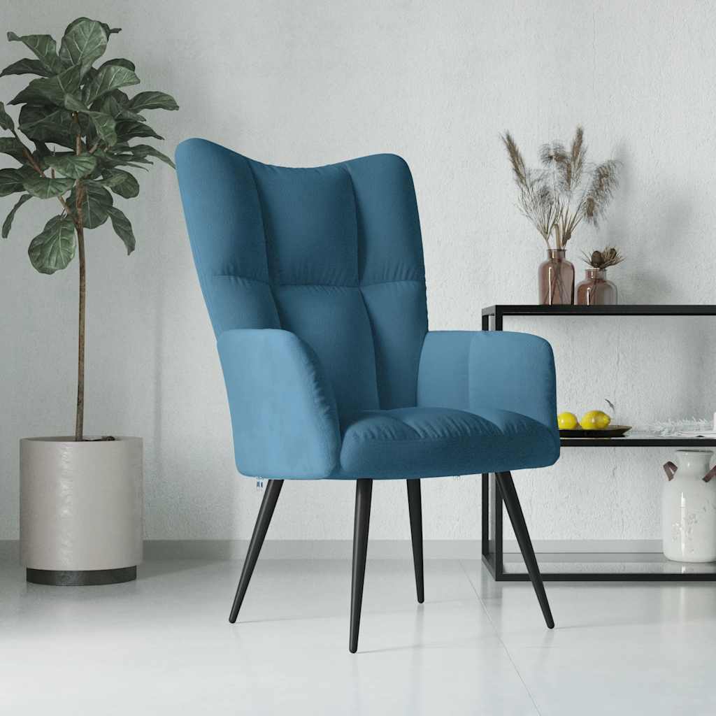 Relaxstoel fluweel blauw is nu te koop bij PeponiXL, paradijselijk wonen!