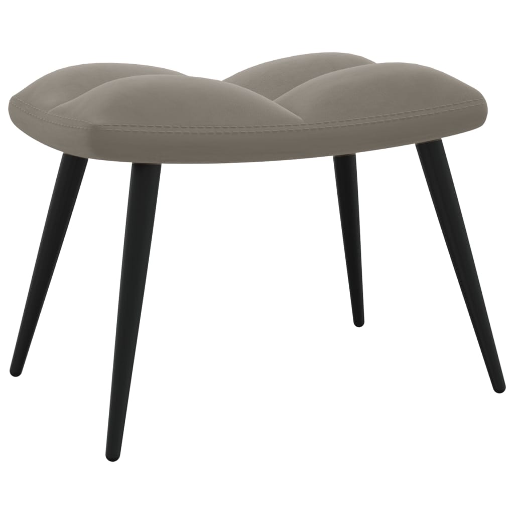 Relaxstoel met voetenbank fluweel lichtgrijs is nu te koop bij PeponiXL, paradijselijk wonen!