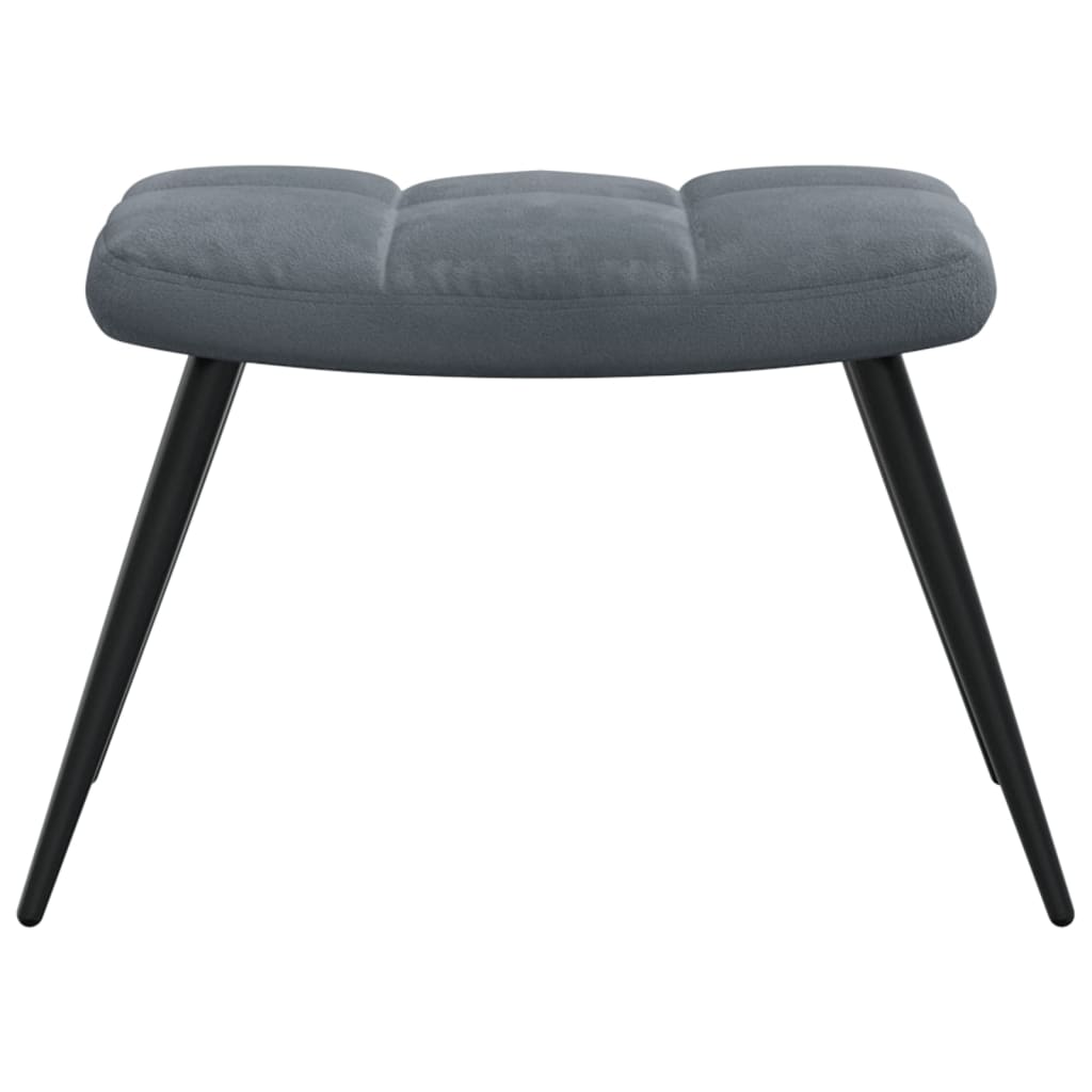 Relaxstoel met voetenbank fluweel donkergrijs is nu te koop bij PeponiXL, paradijselijk wonen!