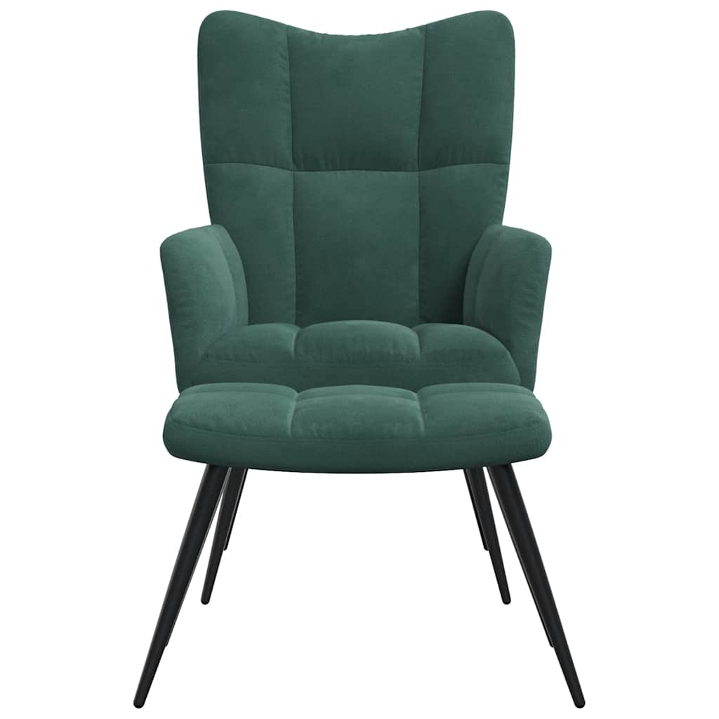 Relaxstoel met voetenbank fluweel donkergroen is nu te koop bij PeponiXL, paradijselijk wonen!