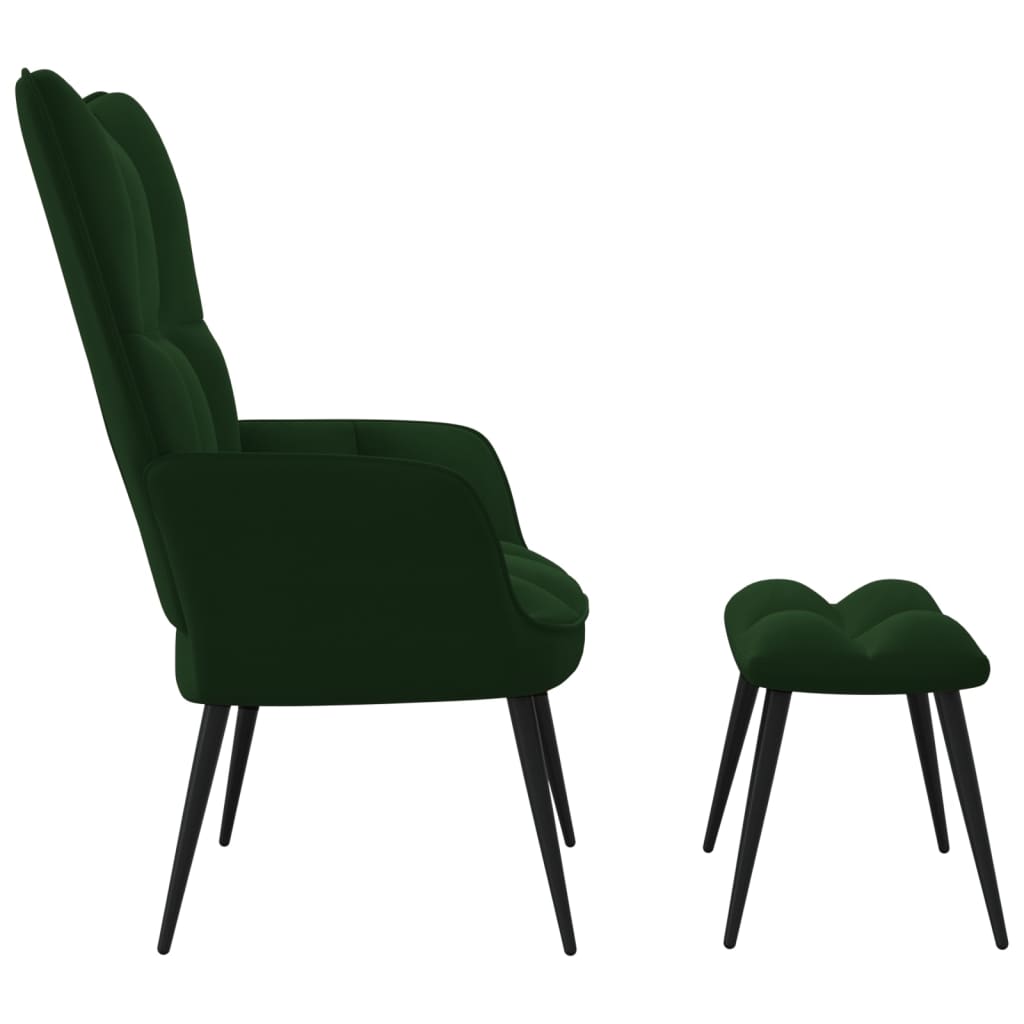 Relaxstoel met voetenbank fluweel donkergroen is nu te koop bij PeponiXL, paradijselijk wonen!
