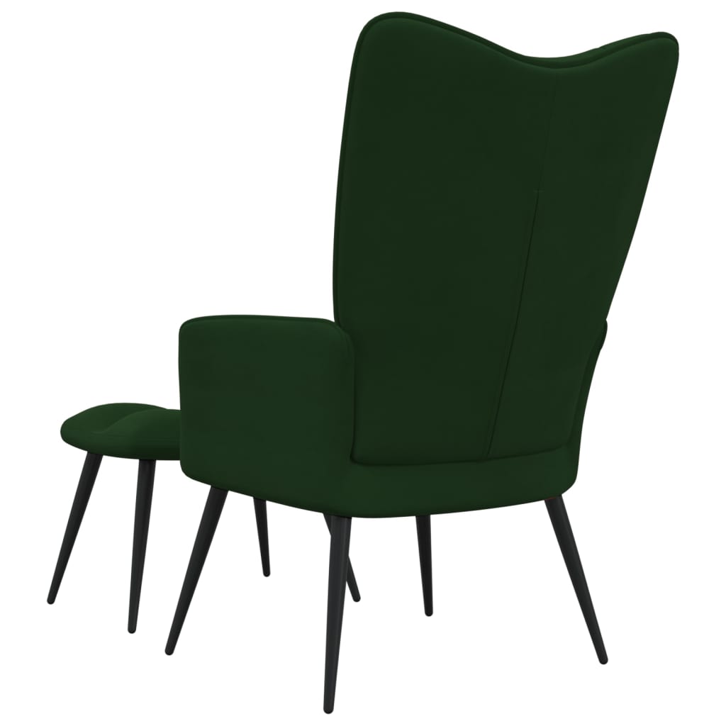 Relaxstoel met voetenbank fluweel donkergroen is nu te koop bij PeponiXL, paradijselijk wonen!