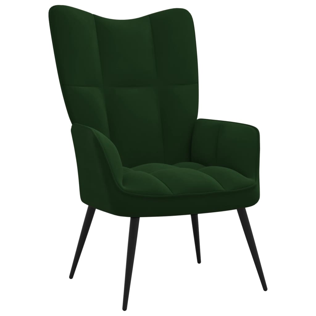 Relaxstoel met voetenbank fluweel donkergroen is nu te koop bij PeponiXL, paradijselijk wonen!