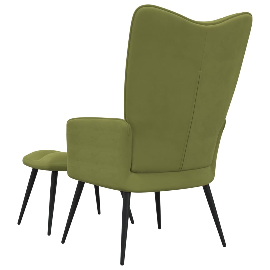 Relaxstoel met voetenbank fluweel lichtgroen is nu te koop bij PeponiXL, paradijselijk wonen!
