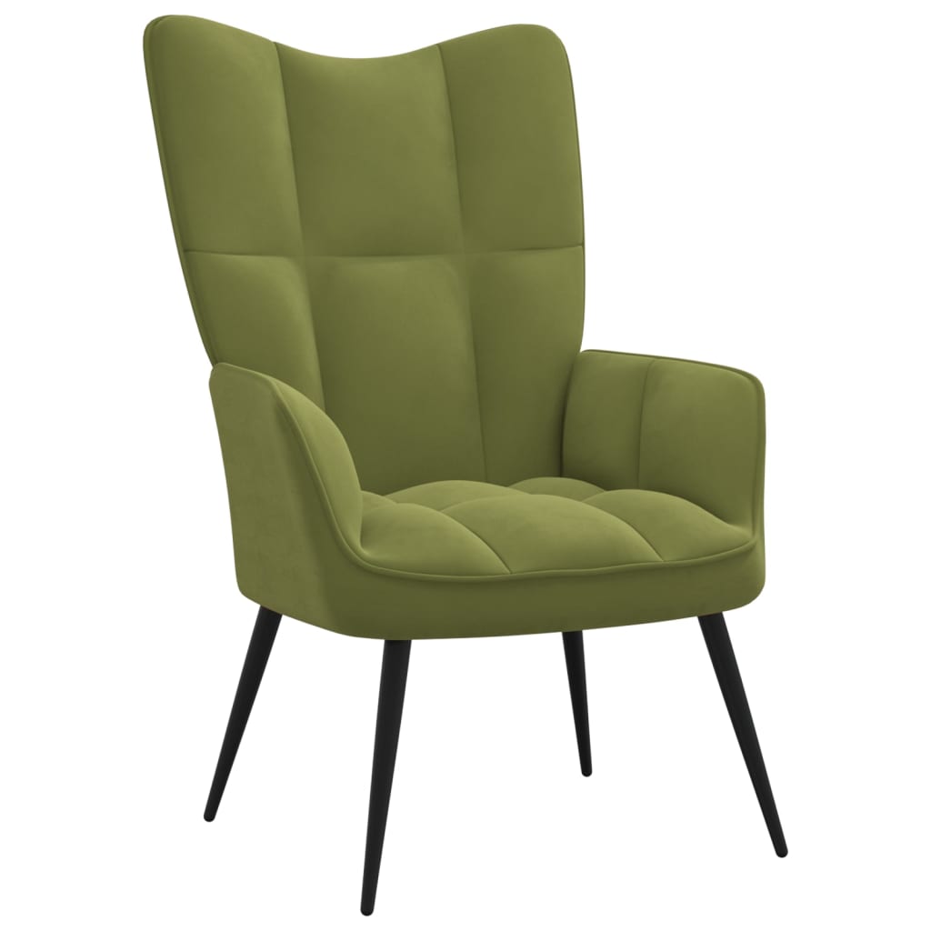 Relaxstoel met voetenbank fluweel lichtgroen is nu te koop bij PeponiXL, paradijselijk wonen!