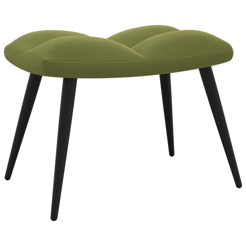 Relaxstoel met voetenbank fluweel lichtgroen is nu te koop bij PeponiXL, paradijselijk wonen!