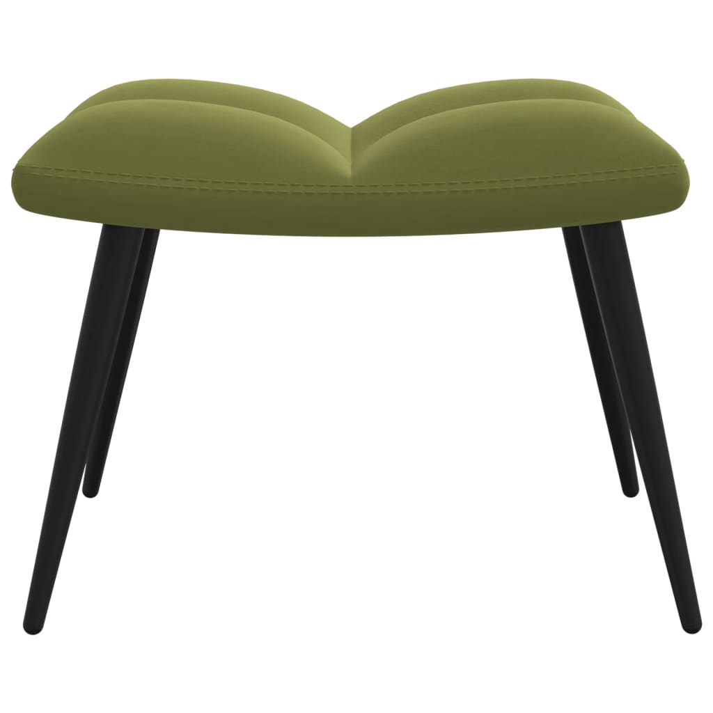 Relaxstoel met voetenbank fluweel lichtgroen is nu te koop bij PeponiXL, paradijselijk wonen!