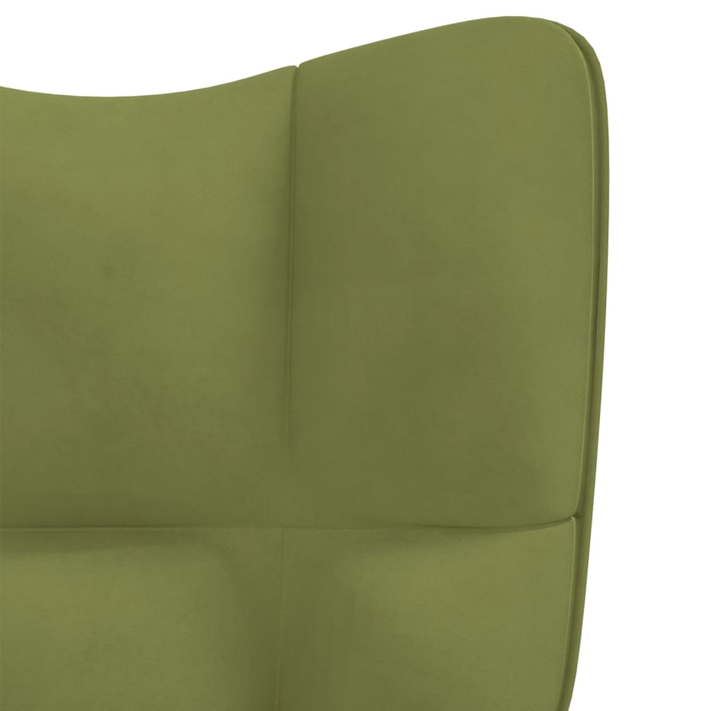 Relaxstoel met voetenbank fluweel lichtgroen is nu te koop bij PeponiXL, paradijselijk wonen!
