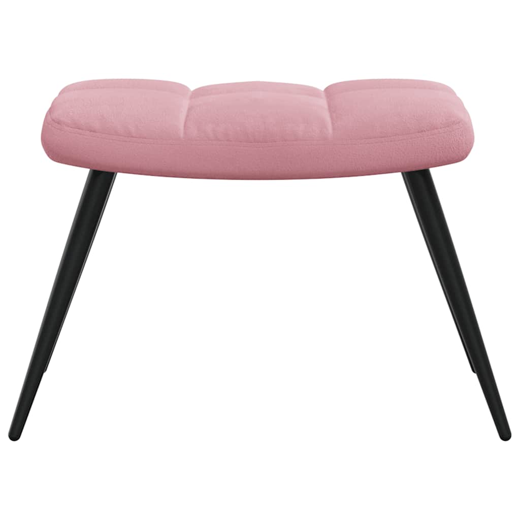 Relaxstoel met voetenbank fluweel roze is nu te koop bij PeponiXL, paradijselijk wonen!