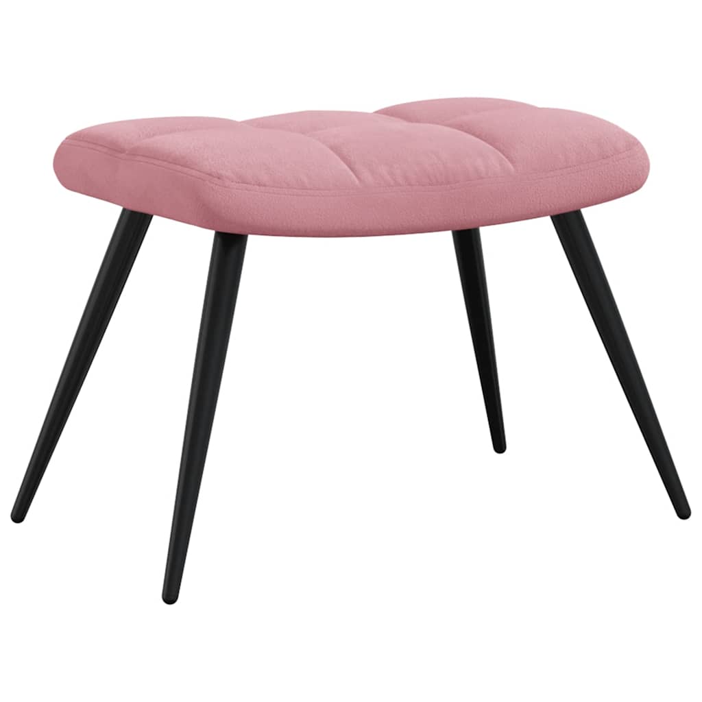 Relaxstoel met voetenbank fluweel roze is nu te koop bij PeponiXL, paradijselijk wonen!