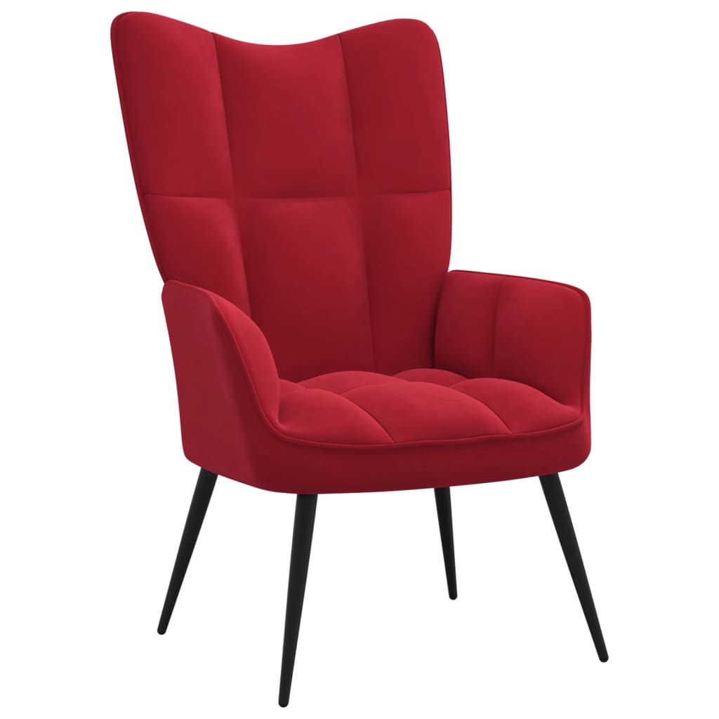Relaxstoel met voetenbank fluweel wijnrood is nu te koop bij PeponiXL, paradijselijk wonen!