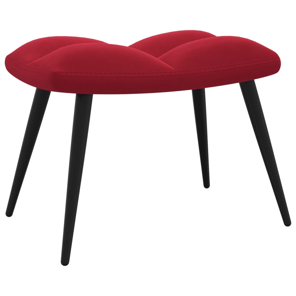Relaxstoel met voetenbank fluweel wijnrood is nu te koop bij PeponiXL, paradijselijk wonen!