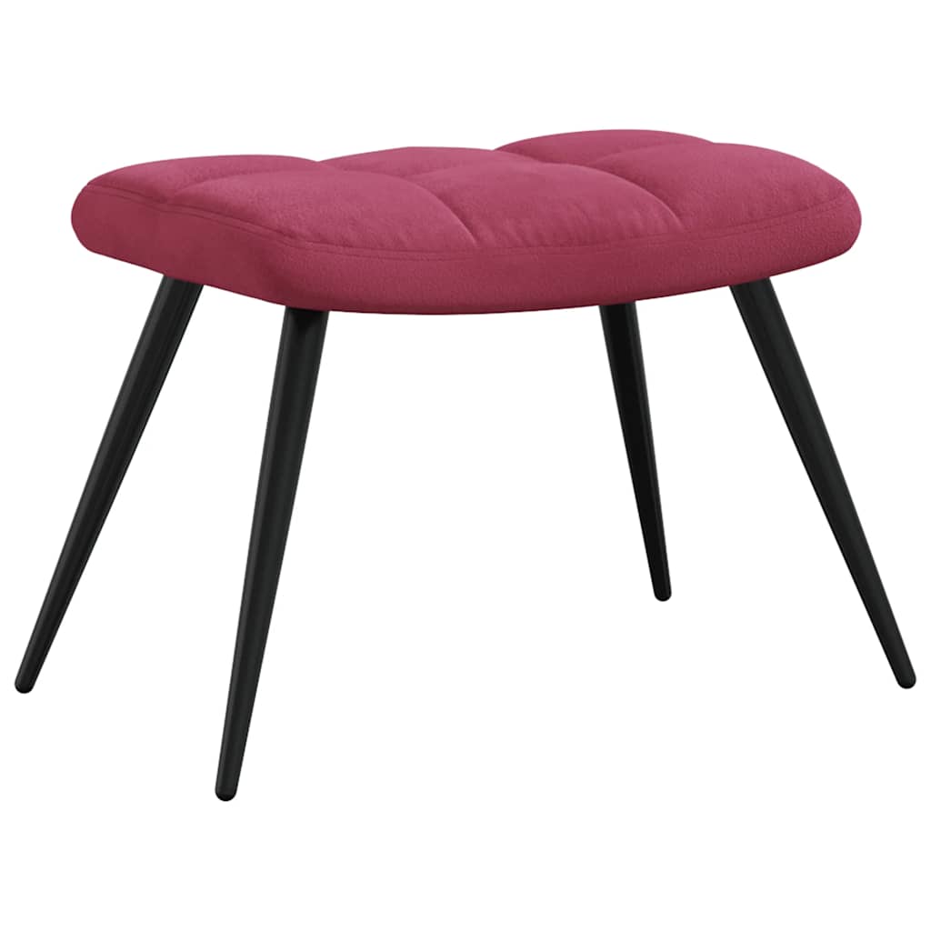 Relaxstoel met voetenbank fluweel wijnrood is nu te koop bij PeponiXL, paradijselijk wonen!