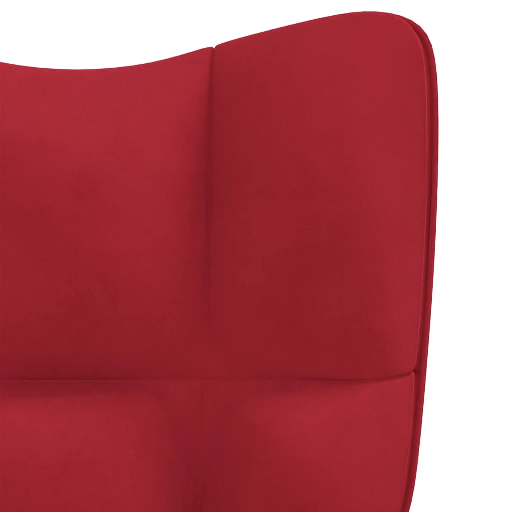 Relaxstoel met voetenbank fluweel wijnrood is nu te koop bij PeponiXL, paradijselijk wonen!