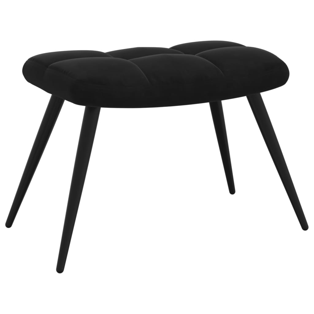 Relaxstoel met kruk zwart fluweel is nu te koop bij PeponiXL, paradijselijk wonen!