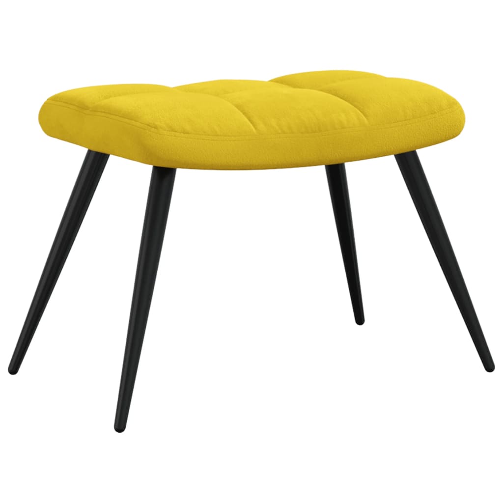 Relaxstoel met kruk mosterdgeel fluweel is nu te koop bij PeponiXL, paradijselijk wonen!