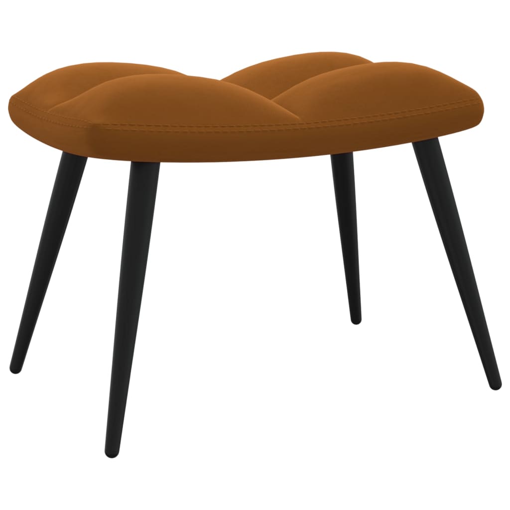 Relaxstoel met voetenbank fluweel bruin is nu te koop bij PeponiXL, paradijselijk wonen!