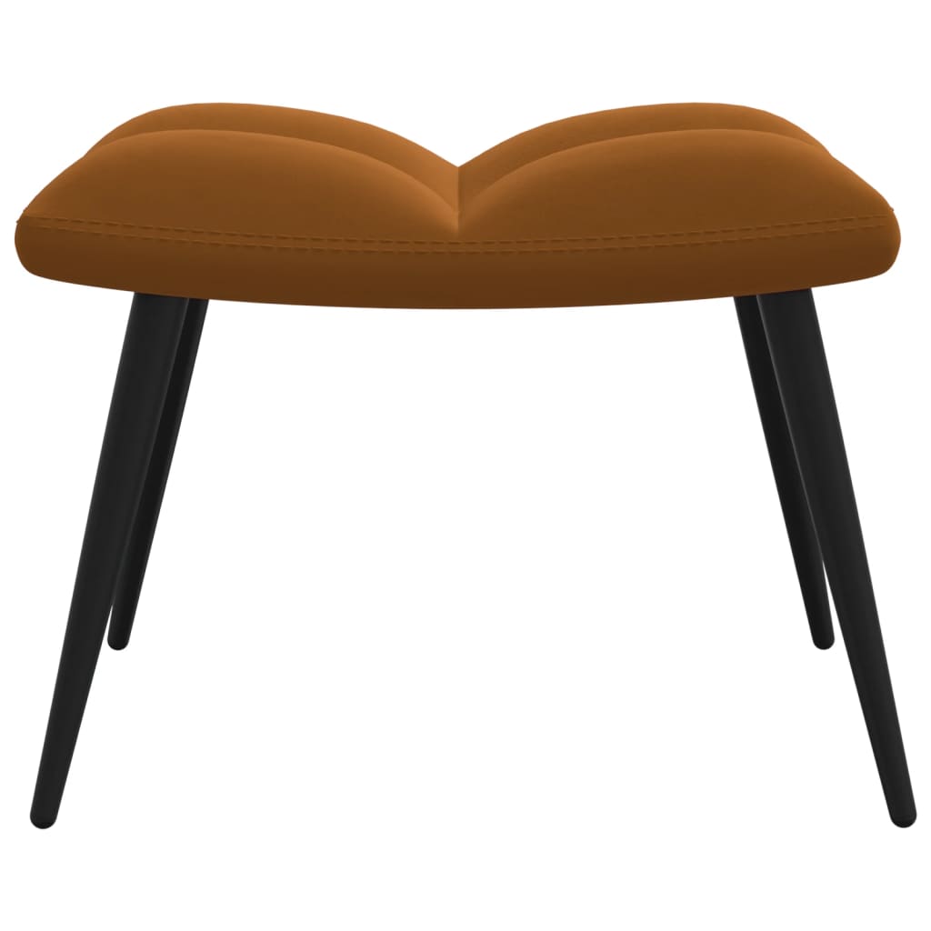 Relaxstoel met voetenbank fluweel bruin is nu te koop bij PeponiXL, paradijselijk wonen!