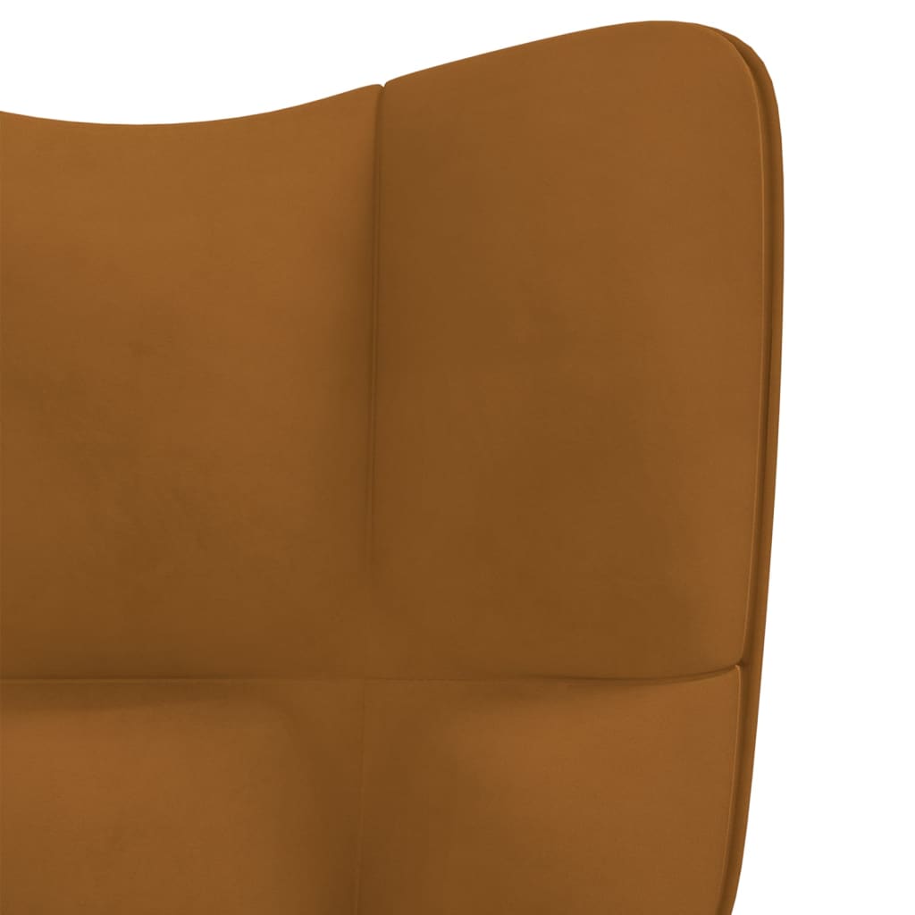 Relaxstoel met voetenbank fluweel bruin is nu te koop bij PeponiXL, paradijselijk wonen!