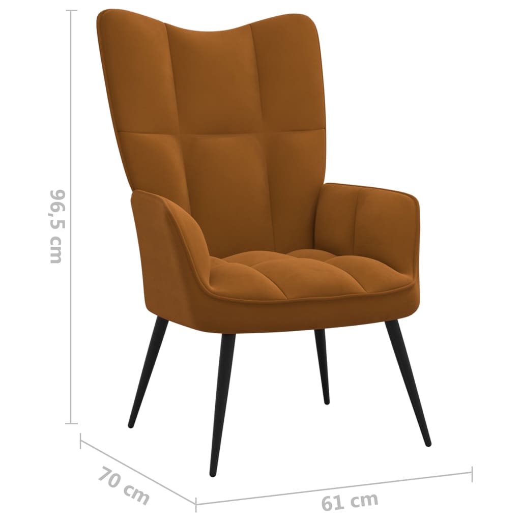 Relaxstoel met voetenbank fluweel bruin is nu te koop bij PeponiXL, paradijselijk wonen!