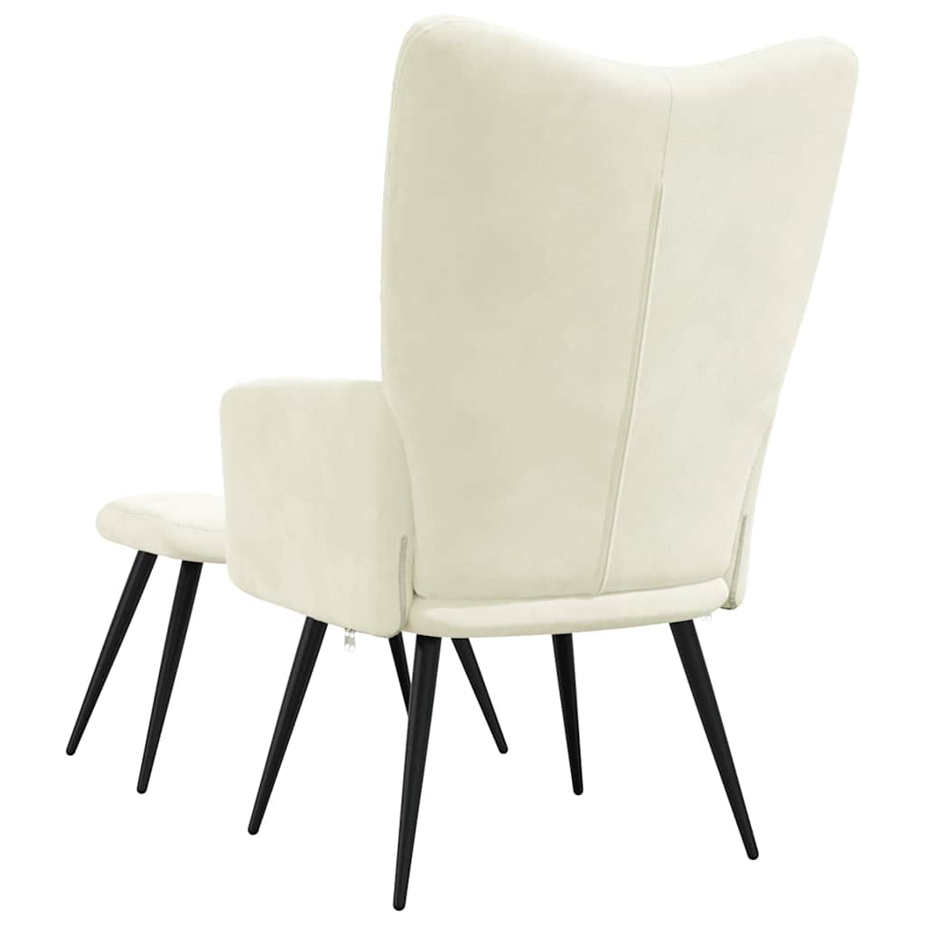 Relaxstoel met voetenbank fluweel crèmewit is nu te koop bij PeponiXL, paradijselijk wonen!