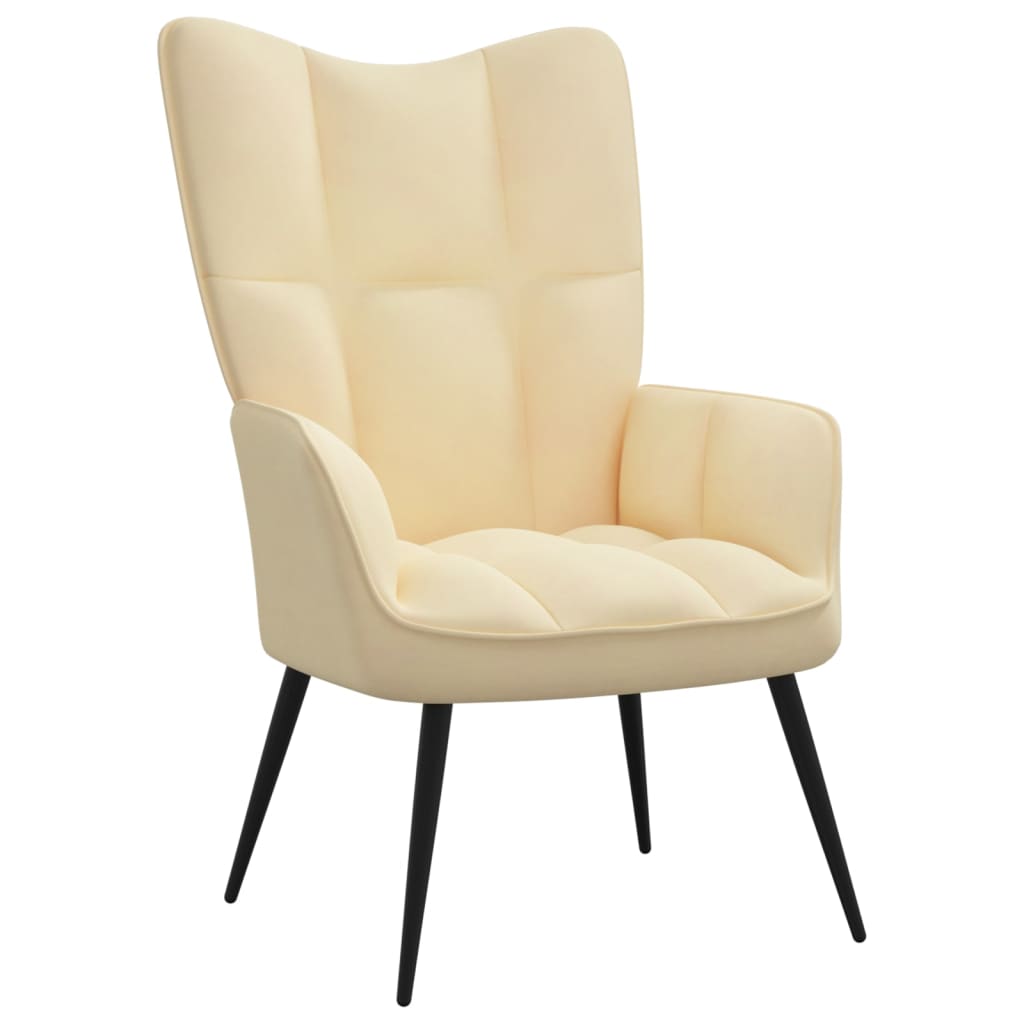 Relaxstoel met voetenbank fluweel crèmewit is nu te koop bij PeponiXL, paradijselijk wonen!