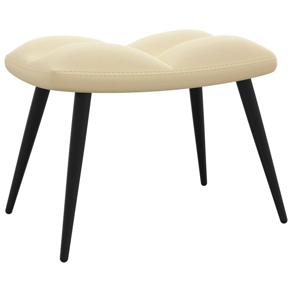 Relaxstoel met voetenbank fluweel crèmewit is nu te koop bij PeponiXL, paradijselijk wonen!
