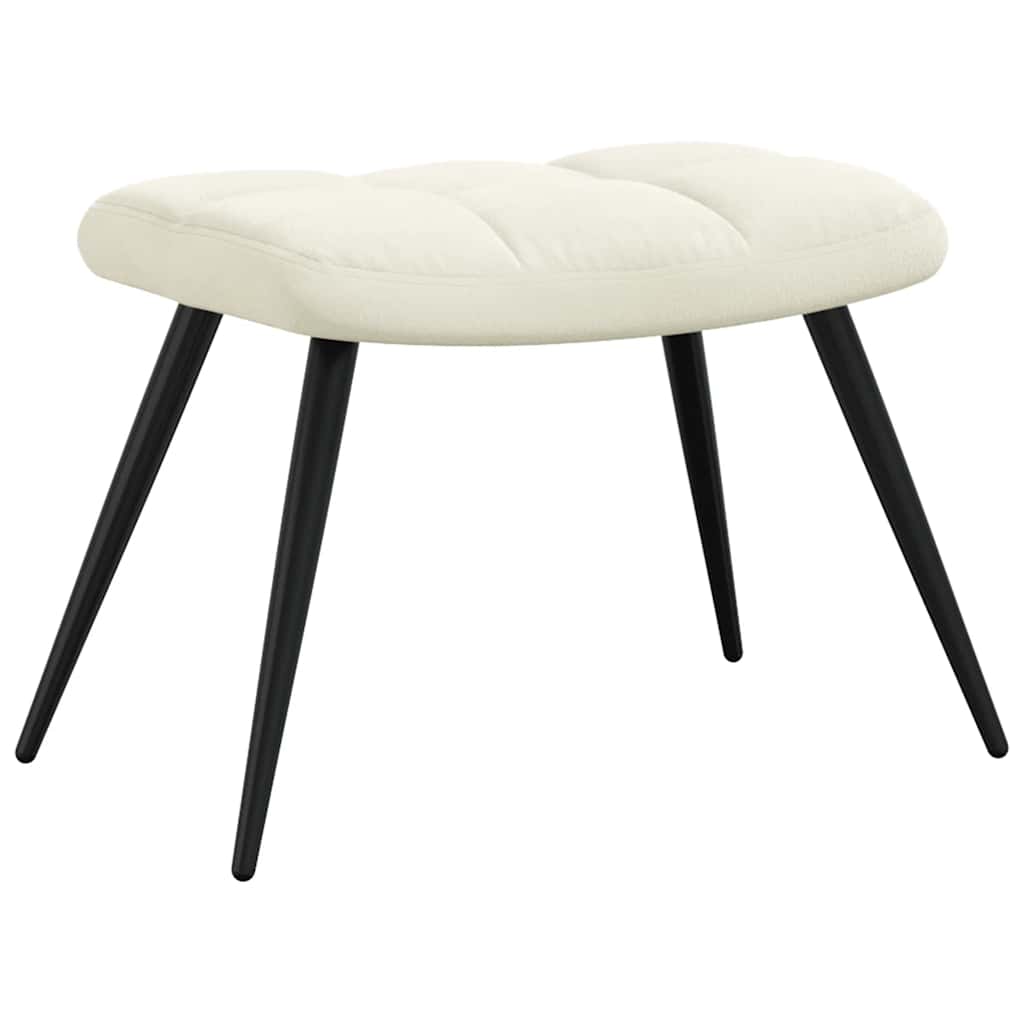 Relaxstoel met voetenbank fluweel crèmewit is nu te koop bij PeponiXL, paradijselijk wonen!
