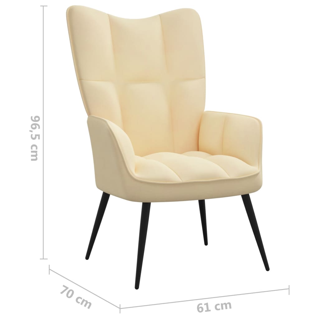 Relaxstoel met voetenbank fluweel crèmewit is nu te koop bij PeponiXL, paradijselijk wonen!
