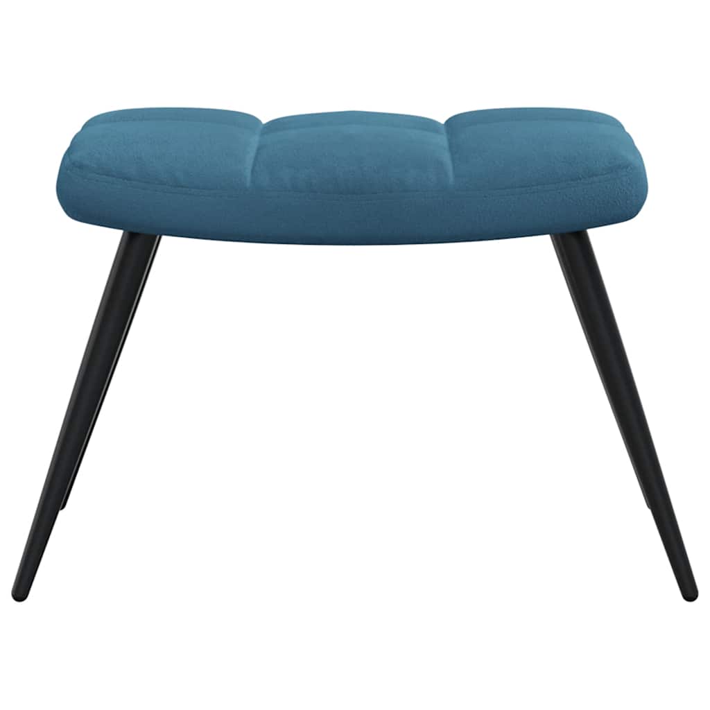 Relaxstoel met voetenbank fluweel blauw is nu te koop bij PeponiXL, paradijselijk wonen!