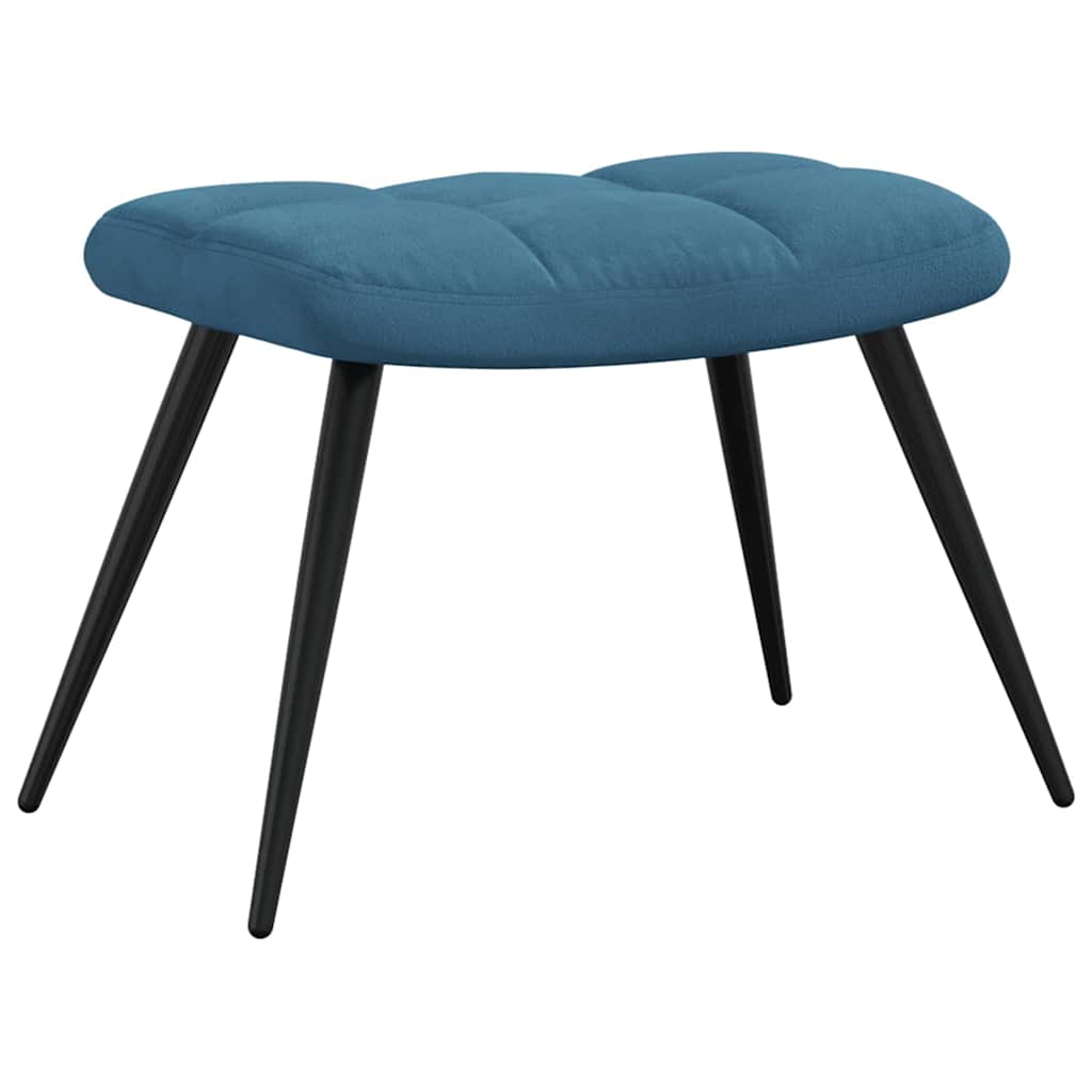 Relaxstoel met voetenbank fluweel blauw is nu te koop bij PeponiXL, paradijselijk wonen!