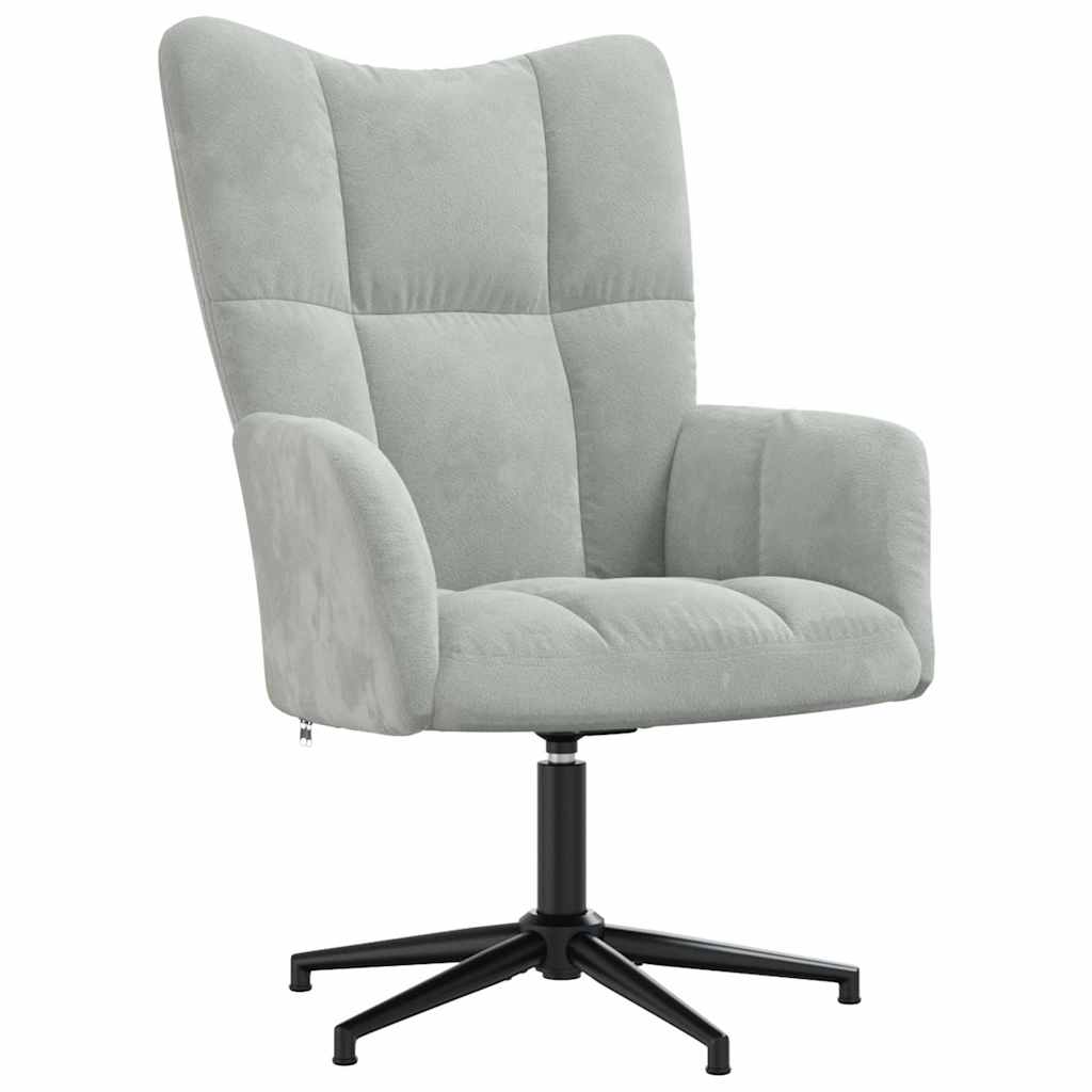 Relaxstoel fluweel lichtgrijs is nu te koop bij PeponiXL, paradijselijk wonen!