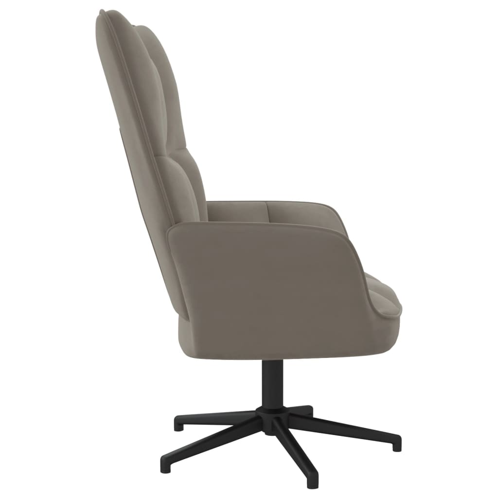 Relaxstoel fluweel lichtgrijs is nu te koop bij PeponiXL, paradijselijk wonen!