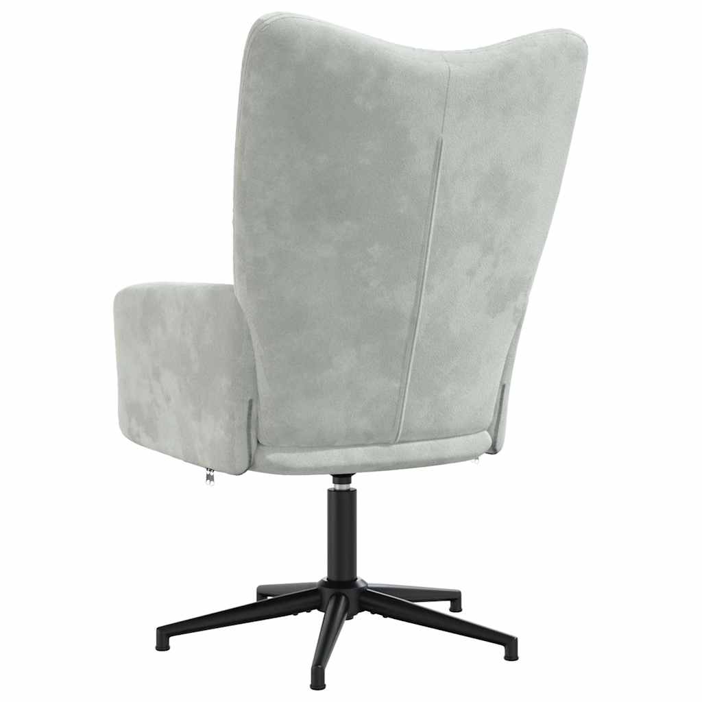 Relaxstoel fluweel lichtgrijs is nu te koop bij PeponiXL, paradijselijk wonen!