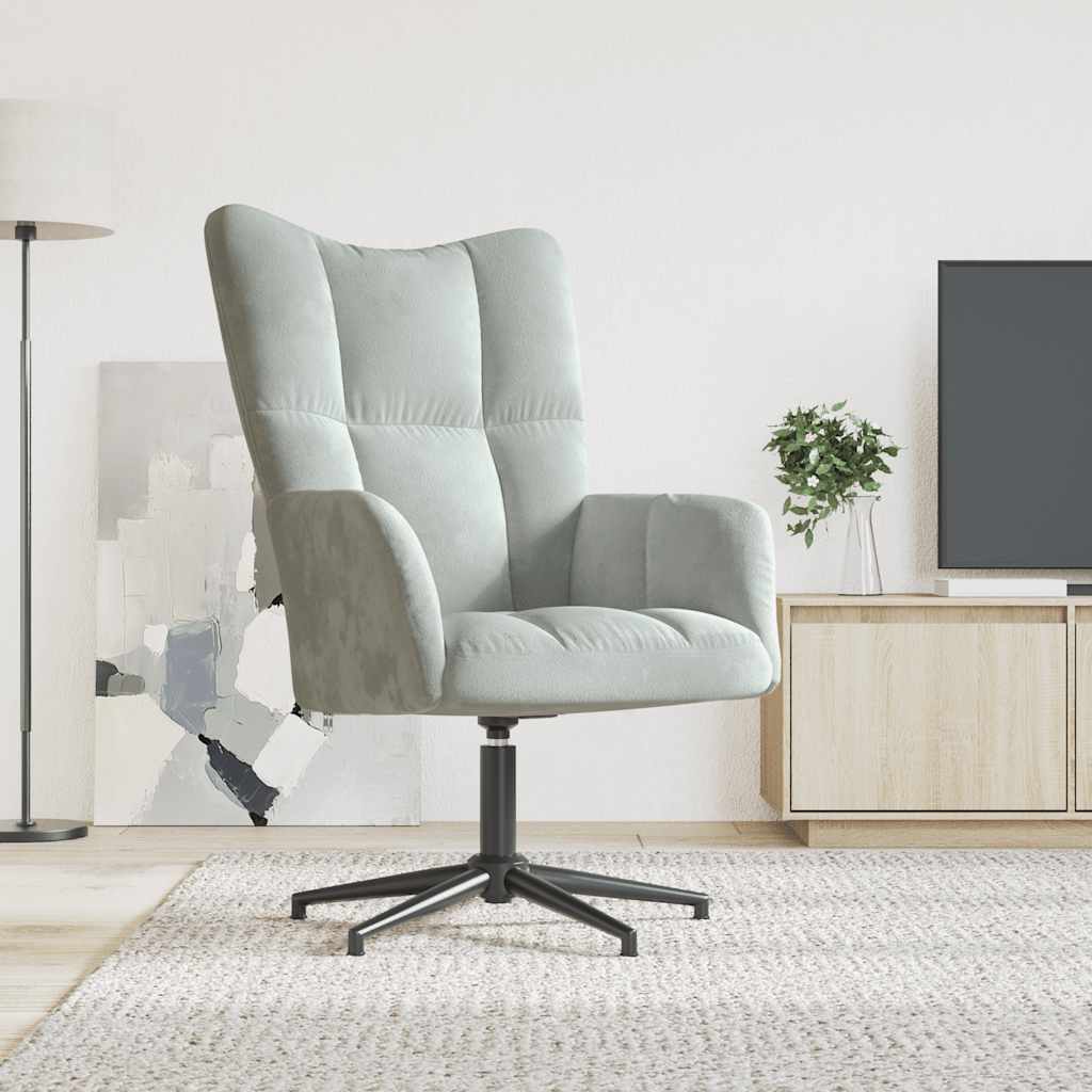 Relaxstoel fluweel lichtgrijs is nu te koop bij PeponiXL, paradijselijk wonen!