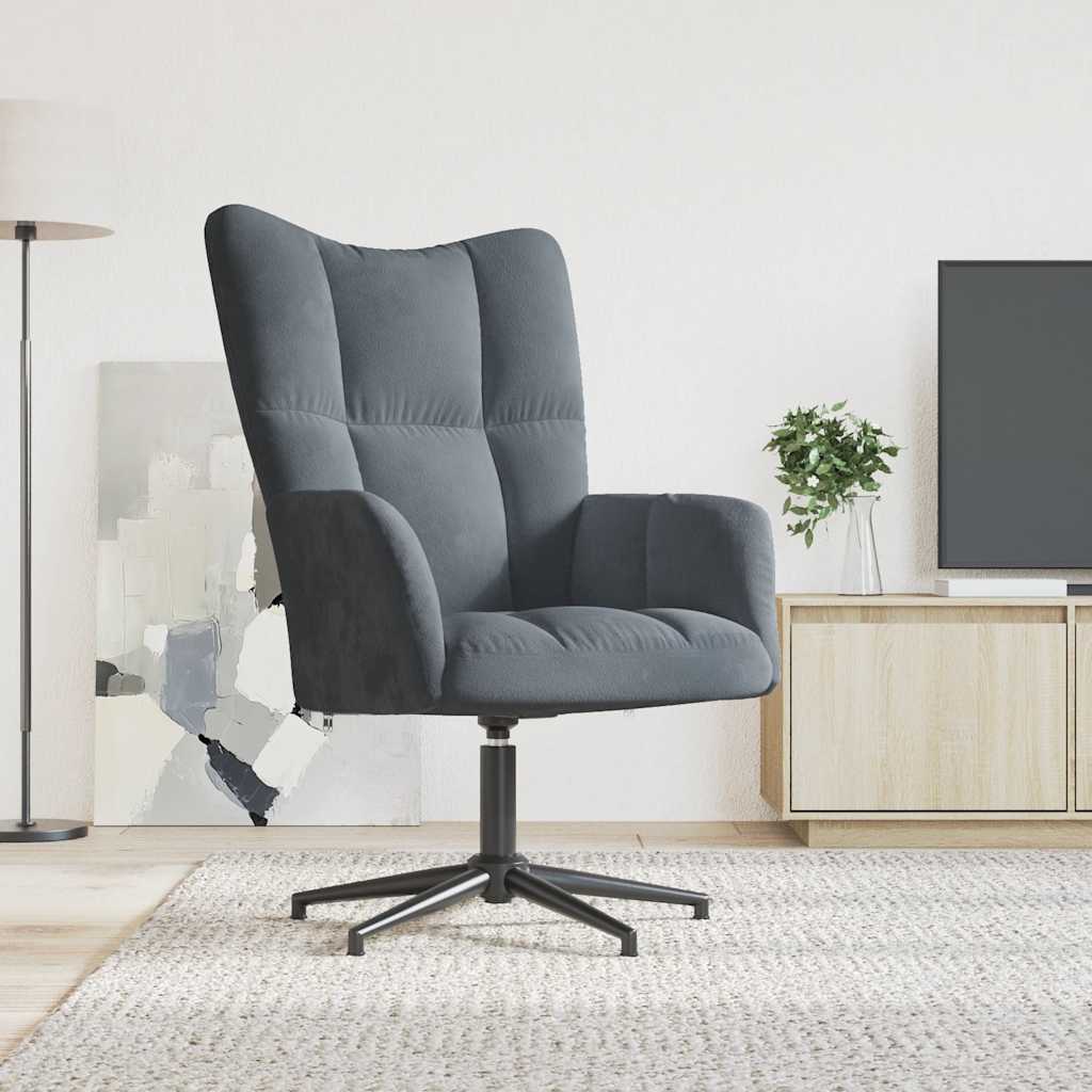 Relaxstoel fluweel donkergrijs is nu te koop bij PeponiXL, paradijselijk wonen!