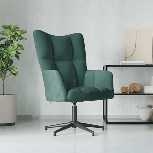 Relaxstoel fluweel donkergoen is nu te koop bij PeponiXL, paradijselijk wonen!