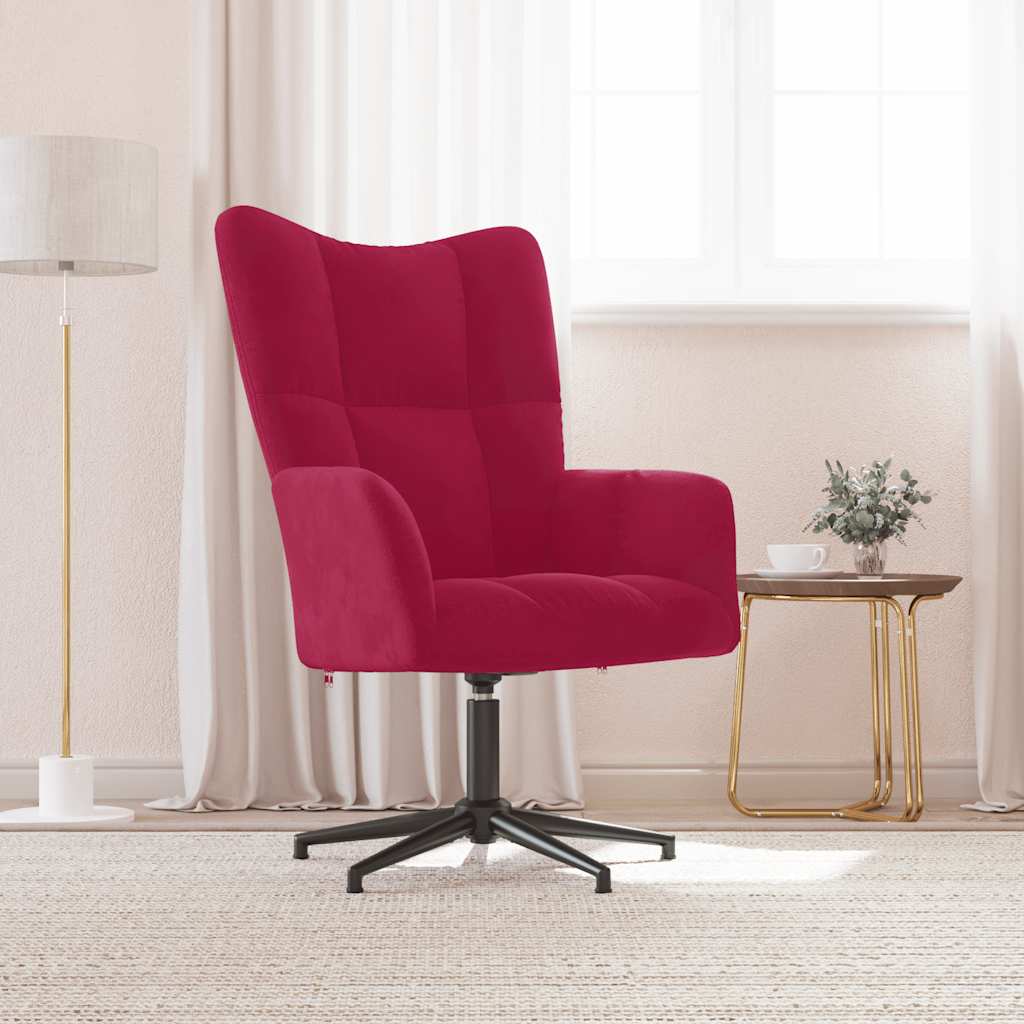 Relaxstoel fluweel wijnrood is nu te koop bij PeponiXL, paradijselijk wonen!
